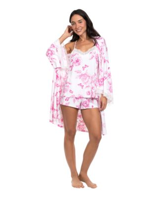 Women's Satin Toile Flight Top and Shorts, 2-Piece Set