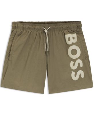 Men's Vertical Logo Print Swim Shorts