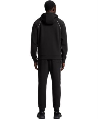 Men's Piping Details Cotton-Blend Zip-Up Hoodie