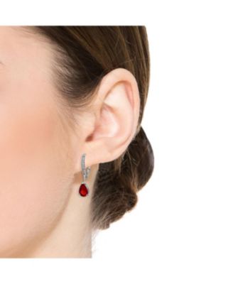 Elegant Sterling Silver Dangling Pear-Shaped Cubic Zirconia Earrings