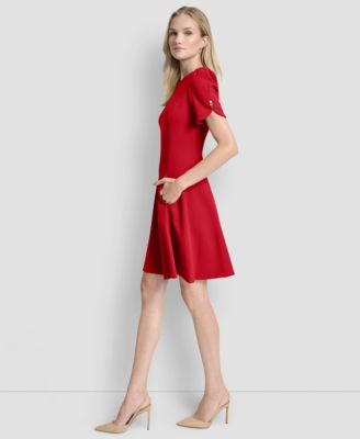 Women's Short Sleeve Fit and Flare Dress