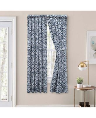 Athens Printed Tile Design on a Ground 3" Rod Pocket Premium Tailored Pairs