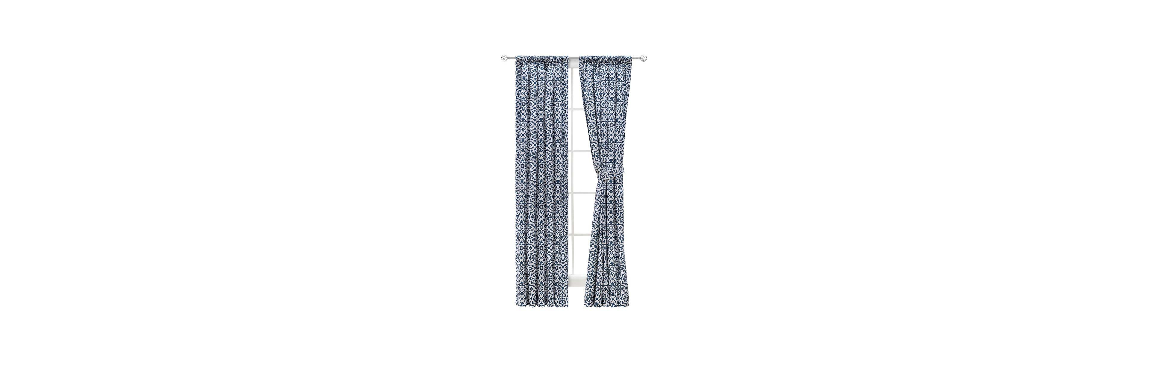 Ellis Curtain Athens Printed Tile Design on a Ground 3" Rod Pocket Premium Tailored Pairs