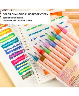 10 Colors Double-Head Colored Highlighter, Quick-Drying and Non-Bleeding for Meetings, Note-Taking, Office & School Supplies