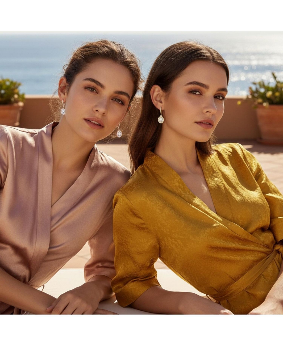 Bling Jewelry Set of 2 3Ct Cubic Zirconia Round Solitaire Cz Halo Dangle Drop Lever back Earrings .925 Sterling Silver