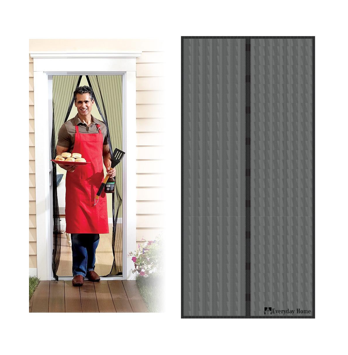 Magnetic Screen Door Curtains - Mesh with 18 Heavy-Duty Magnets for Automatic Close - Pet-Friendly Temporary Door to Keep Bugs Out by Pure Garden