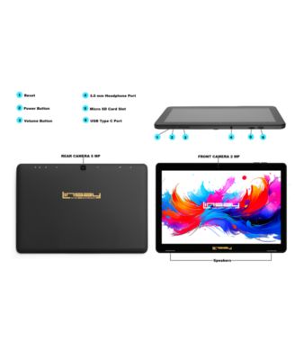 10.1" Octa Core 256GB Storage Android 15 Tablet with Black Crocodile Keyboard