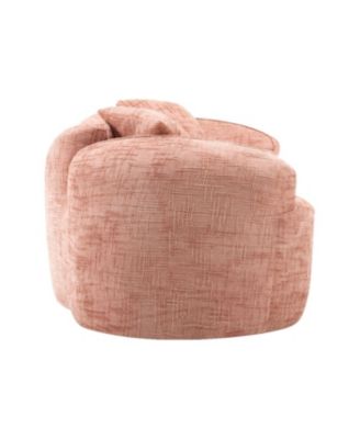 Streamdale Pink curved two-person compress sofa with armrests and two pillows