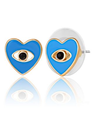 Gold-Tone Evil-Eye, Heart & Star Stud & Hoop Earring Set, 9 Pairs