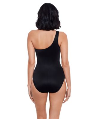 Women's Network Jena One-Shoulder Allover-Slimming One-Piece Swimsuit