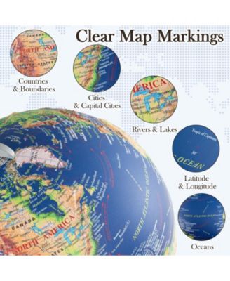 12 Inch Illuminated World Globe Antique Light up Globe Night Lamp