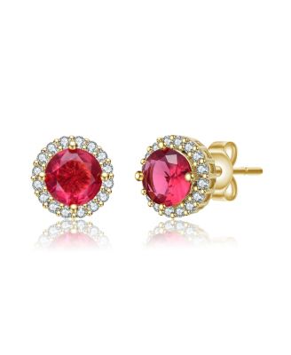 Elegant Dazzling 10MM Round Cubic Zirconia Halo Stud Earrings