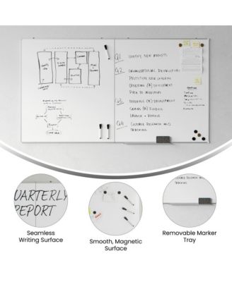 Xander Dry Erase Board for Wall with Aluminum Whiteboard Frame and Removable Marker Tray, 3 Markers, 1 Eraser, 6 Magnets Included