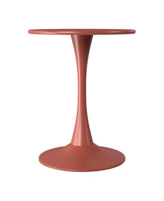 3-Piece Round Metal Bistro Dining Table Set And Stackable Resin Patio Dining Side Chairs