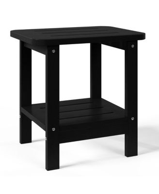 2-Tier Outdoor HDPE Modern Adirondack Square Patio Side Table