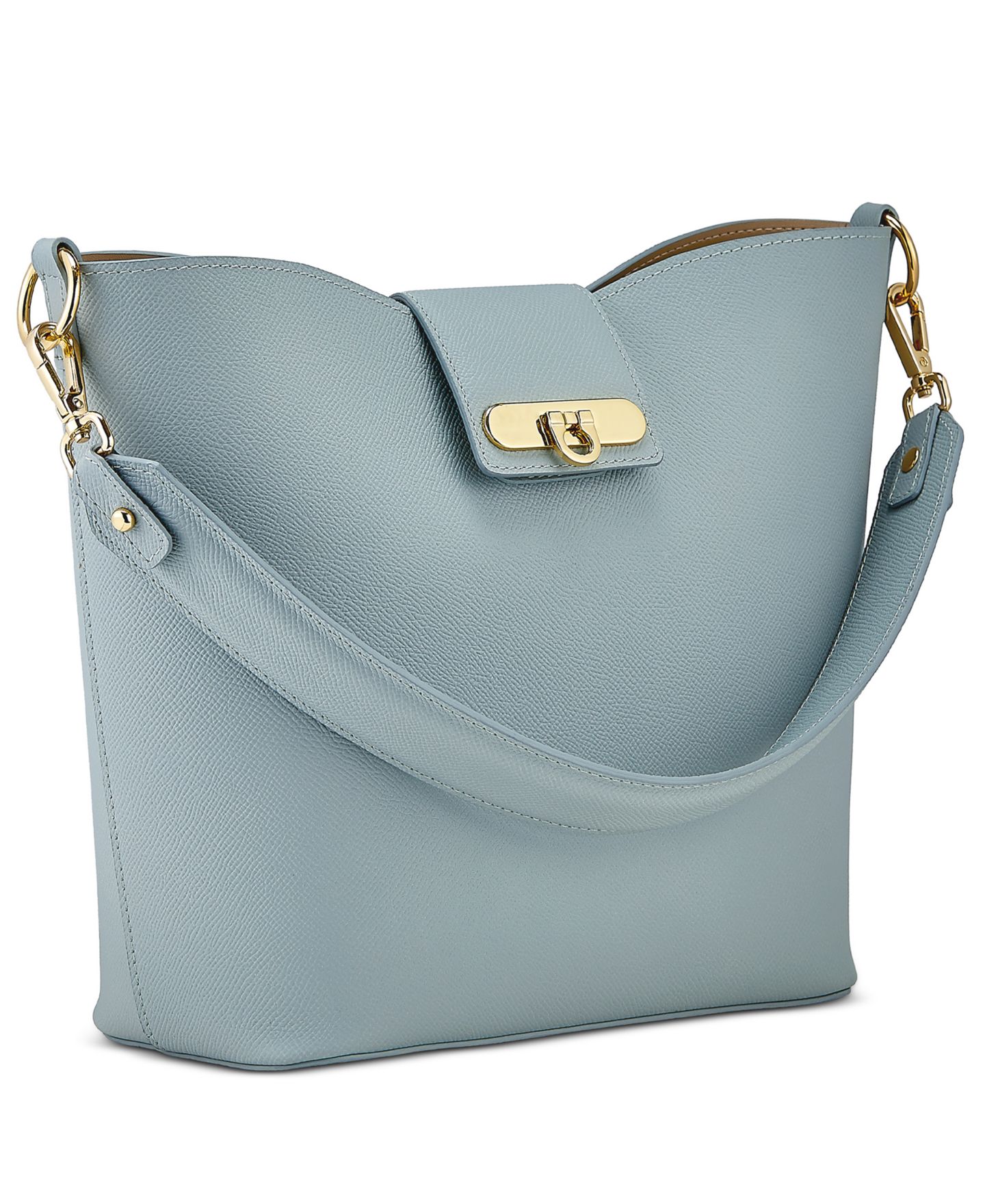 Женская сумка GiGi New York Isabel French Calfskin Leather Bucket, цвет: Светлый синий — фото 2