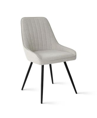 5-Piece Round Dining Table Set for 4, Black MDF Top with Upholstered Fabric Chairs, Kitchen Table Set for Small Spaces