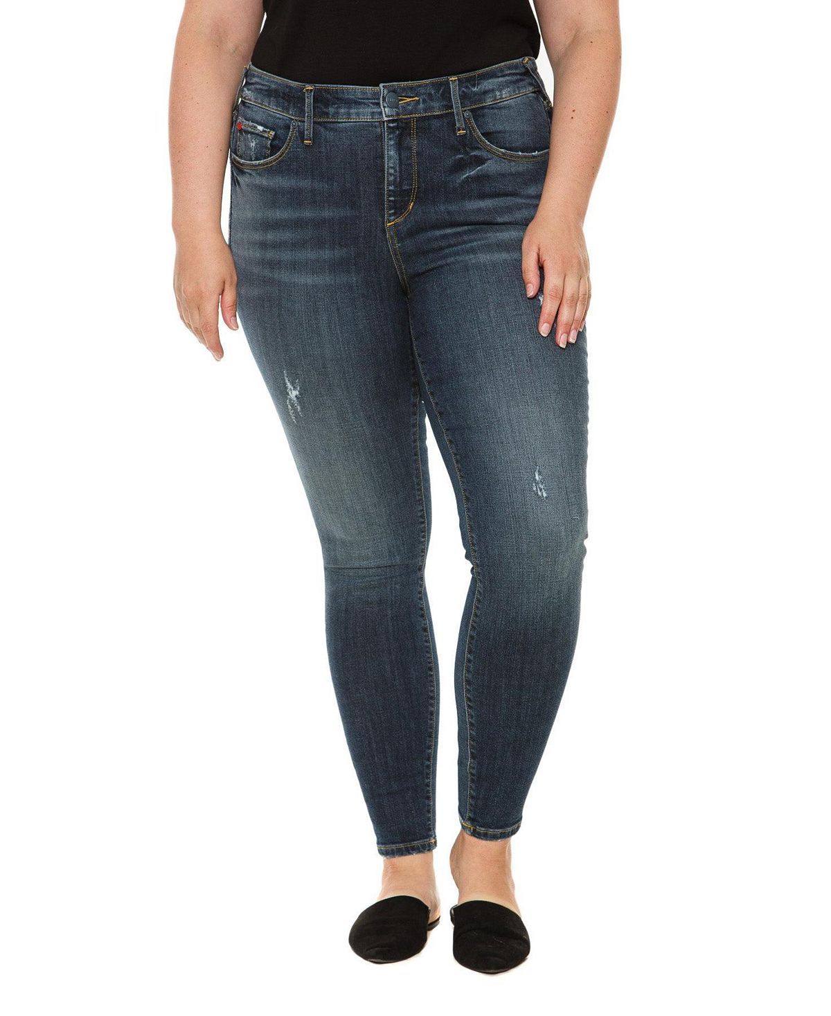 SLINK Jeans Women's Denim Mid Rise Ankle Skinny in 29" inseam - Sofia view 1 — MAYCSS fashion products