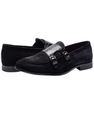 Men's Twin Buckle Strap Round-Toe Loafers