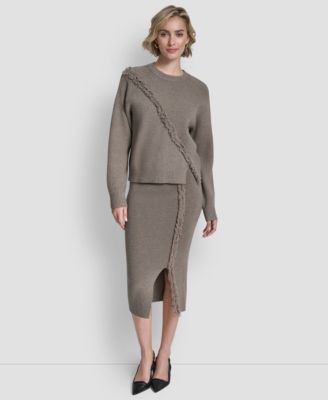 Women's Long-Sleeve Fringe Sweater