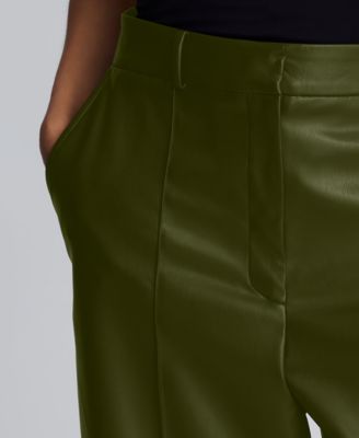 Women’s Faux Leather High Rise Pintuck Culotte
