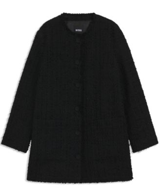 Women's Velvet Tweed Oversized-Fit Blazer