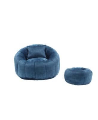 Modern Bean Bag Chair with Ottoman for Adults