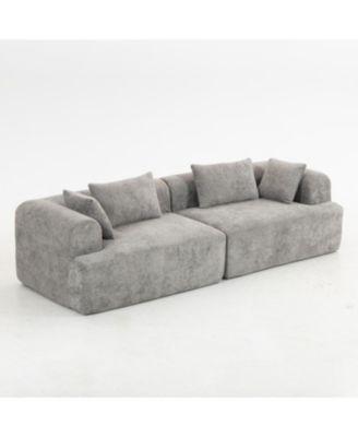 Streamdale Full-Foam Modular Sofa, 96" Boucle 2-Piece Sectional with Rounded Arms