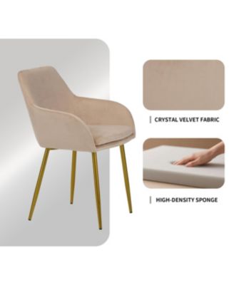 Streamdale Velvet Dining Chair Set (2-Piece) - Beige