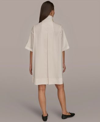 Women's Elbow-Sleeve Hidden Placket Dress