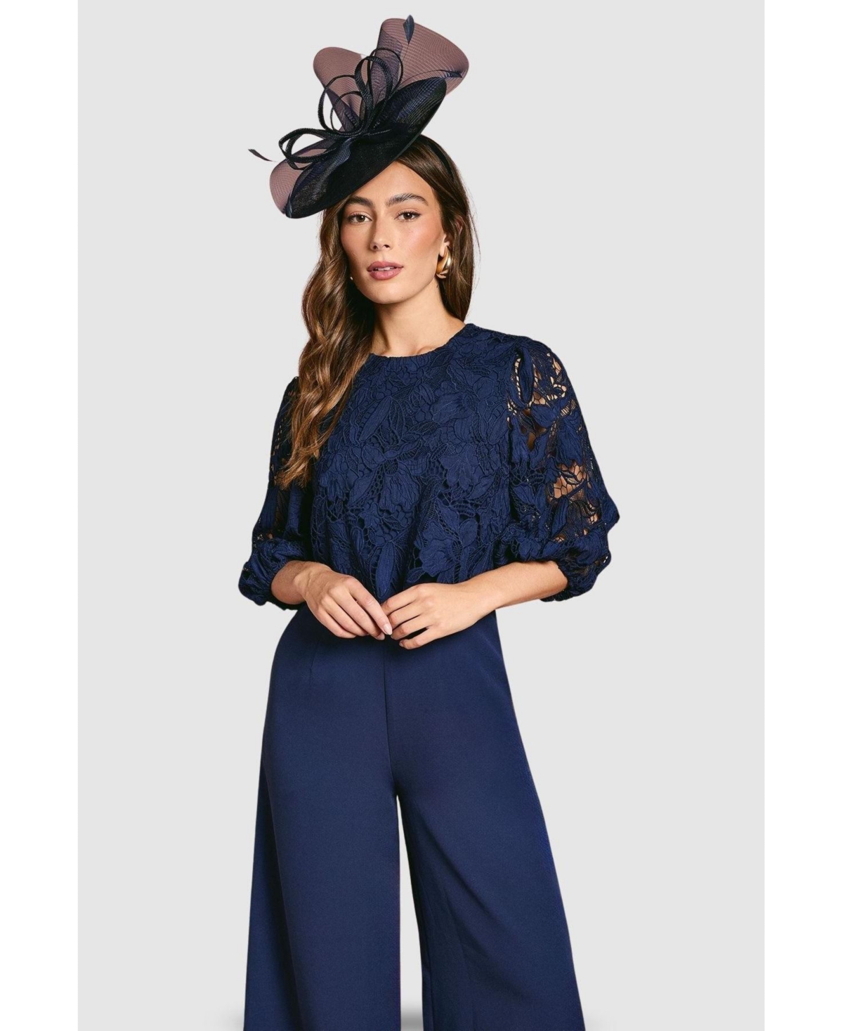 Coast Women's Lace Overlay Wide Leg Jumpsuit