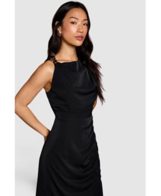 Women's Ruched Side Split Maxi Dress