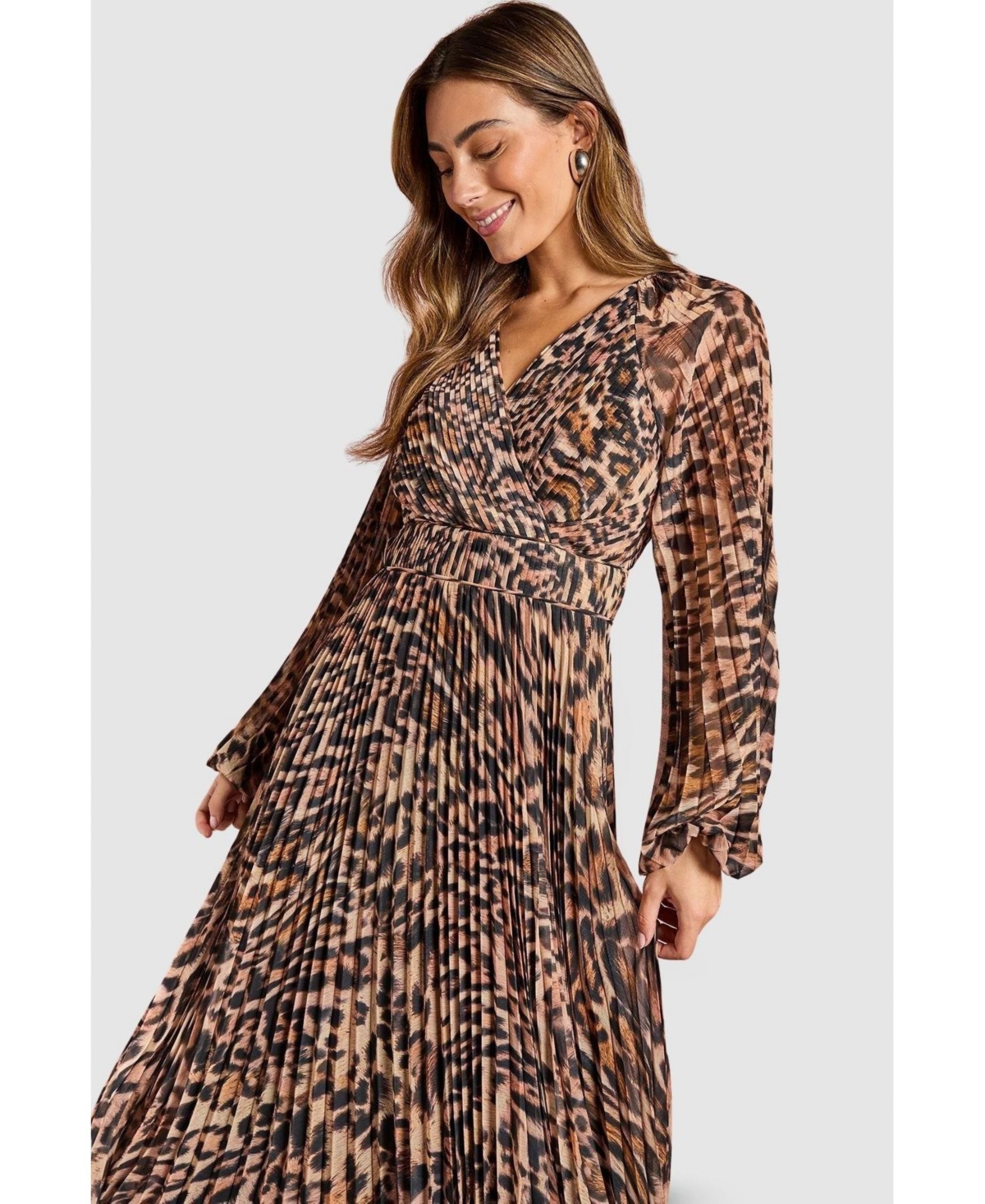 Coast Women's Long Sleeve Chiffon Wrap Midi Dress