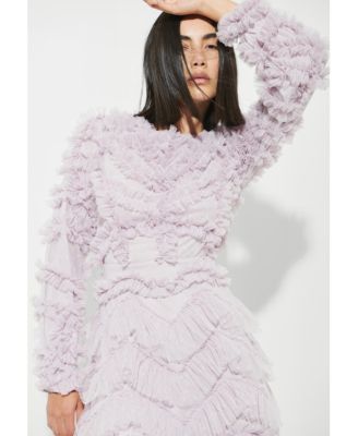 Women's Modest Ruffle Dress Maxi With Designer Sleeve