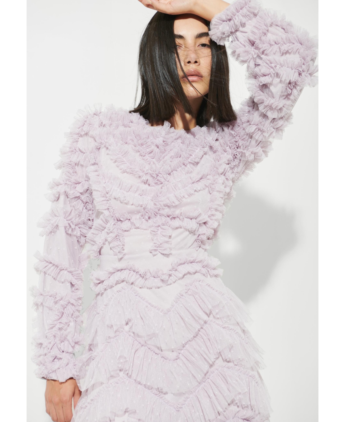 Maryisa Women's Modest Ruffle Dress Maxi With Designer Sleeve