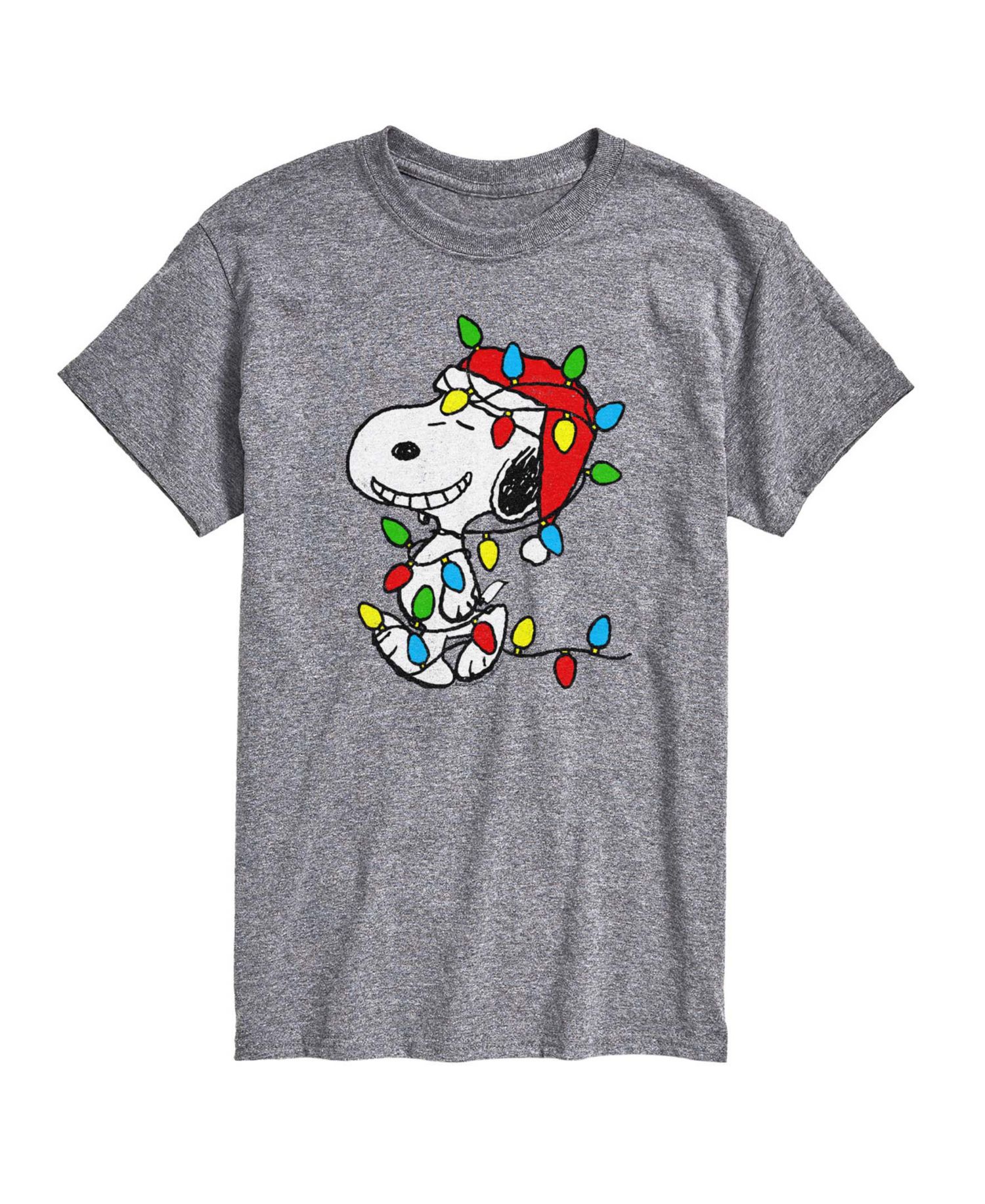 Men's Peanuts Snoopy Christmas Lights Graphic Short-Sleeve T-Shirt