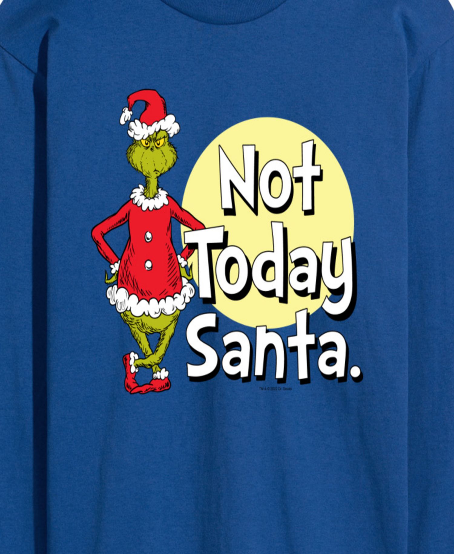 Men's The Grinch Not Today Santa Long-Sleeve Graphic T-Shirt