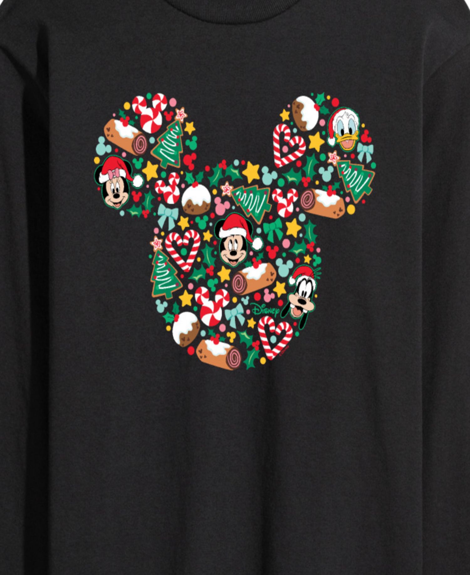 Men's Disney Mickey Silhouette Christmas Long-Sleeve Graphic T-Shirt