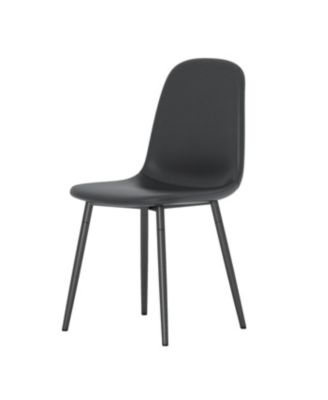 Streamdale Modern Minimalist Black Dining Chair Set - 6 Chairs, Mid-Century Style Upholstered Side Chairs.