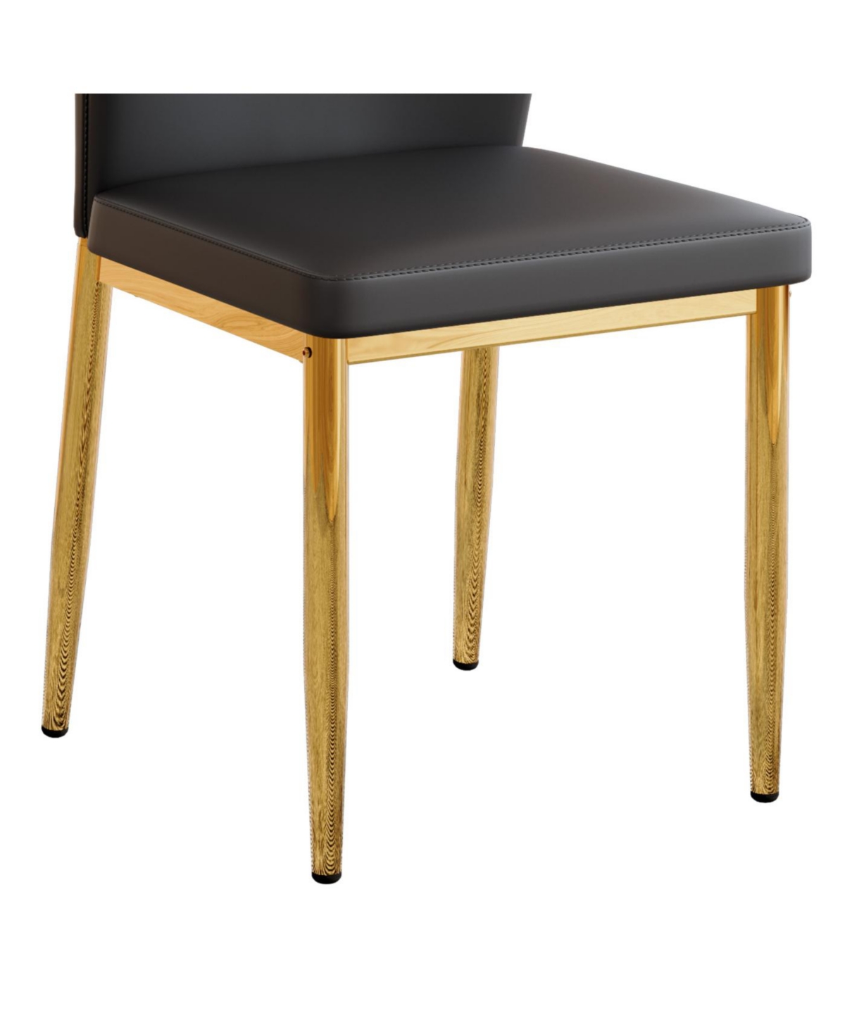 Streamdale Furniture Streamdale Set of 4 Black Dining Chairs, 37" High, Ergonomic Pu Backrest