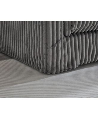 Corduroy Loveseat Sofa with Pillow Top Arms & 2 Accent Pillows