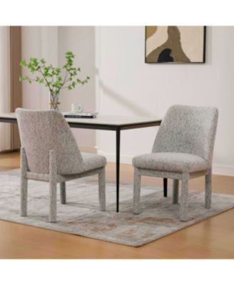 Streamdale Modern Minimalist Chenille Dining Chair Set (Set of 2) - White/Black
