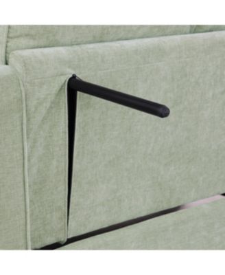 Streamdale Two-seater sofa with storage chaise and throw pillows - Cyan