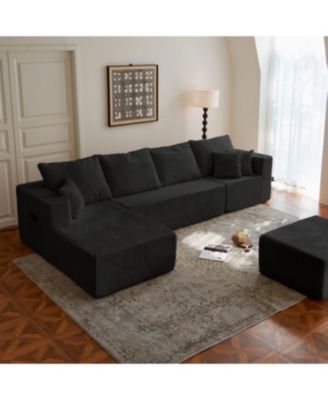 Streamdale Cloud Modular Sectional Sofa with Ottoman, Modern U Shaped Couch