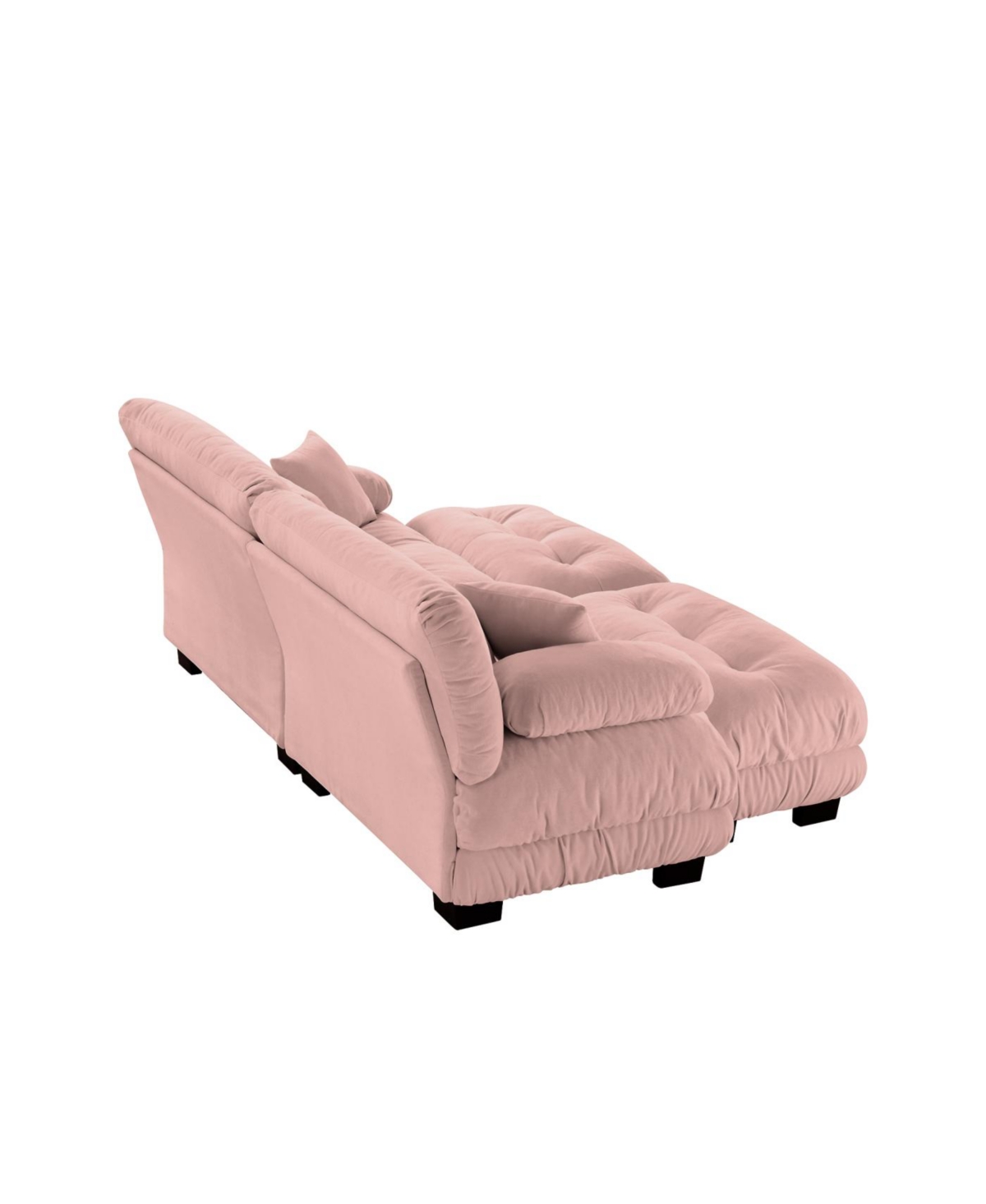 Streamdale Furniture Streamdale Cloud Couch Sleeper Sofa, Chenille 2 Seater Sofa with 2 Ottomans, Pink