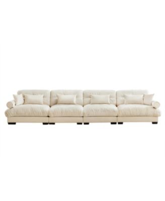 Streamdale Super Comfort Oversized Modular Velvet Sectional Sofa Couch with Ottoman