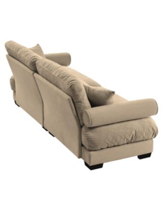 Streamdale Camel Velvet Two-Seater Sofa with Pillows