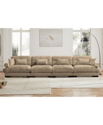 Streamdale Super Comfort Oversized Modular Velvet Sectional Sofa Couch with Ottoman