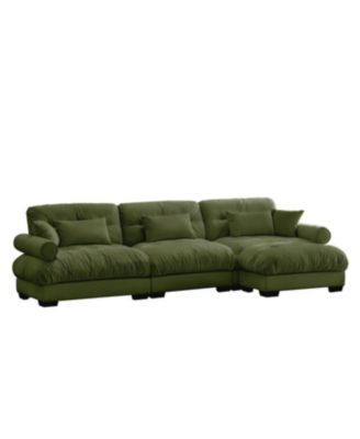  Super Comfort Oversized Modular Velvet Sectional Sofa Couch with Ottoman