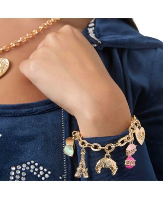 Paris Travel Charm Bracelet - Macaron, Croissant